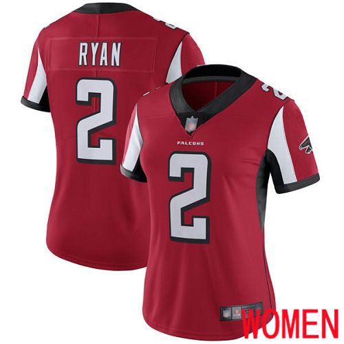 Atlanta Falcons Limited Red Women Matt Ryan Home Jersey NFL Football #2 Vapor Untouchable
